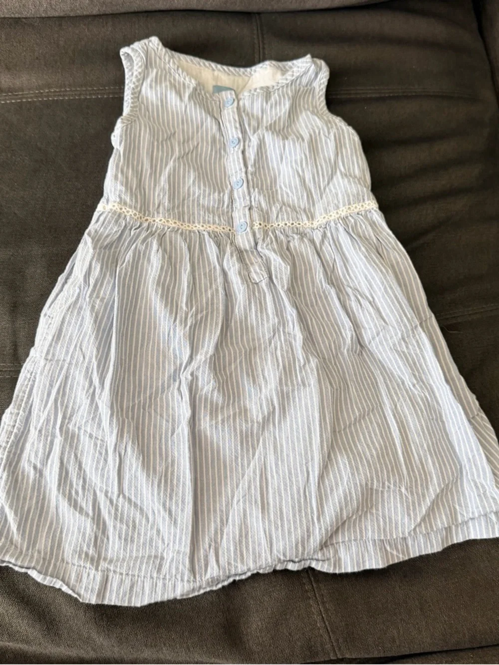 GAP Light Blue and White Striped Casual Dress